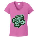 Women's Heavy Cotton 100% Cotton V Neck T Shirt Thumbnail