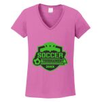 Women's Heavy Cotton 100% Cotton V Neck T Shirt Thumbnail