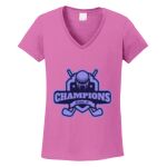 Women's Heavy Cotton 100% Cotton V Neck T Shirt Thumbnail