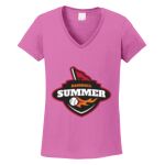 Women's Heavy Cotton 100% Cotton V Neck T Shirt Thumbnail