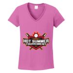Women's Heavy Cotton 100% Cotton V Neck T Shirt Thumbnail