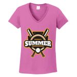 Women's Heavy Cotton 100% Cotton V Neck T Shirt Thumbnail