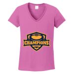 Women's Heavy Cotton 100% Cotton V Neck T Shirt Thumbnail
