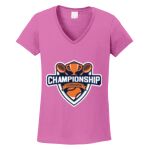 Women's Heavy Cotton 100% Cotton V Neck T Shirt Thumbnail