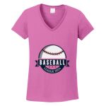 Women's Heavy Cotton 100% Cotton V Neck T Shirt Thumbnail