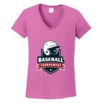 Women's Heavy Cotton 100% Cotton V Neck T Shirt Thumbnail