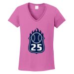 Women's Heavy Cotton 100% Cotton V Neck T Shirt Thumbnail