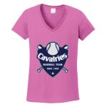 Women's Heavy Cotton 100% Cotton V Neck T Shirt Thumbnail