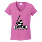 Women's Heavy Cotton 100% Cotton V Neck T Shirt Thumbnail