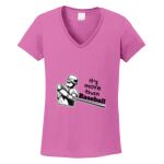 Women's Heavy Cotton 100% Cotton V Neck T Shirt Thumbnail