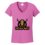 Women's Heavy Cotton 100% Cotton V Neck T Shirt Thumbnail