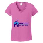 Women's Heavy Cotton 100% Cotton V Neck T Shirt Thumbnail