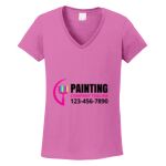 Women's Heavy Cotton 100% Cotton V Neck T Shirt Thumbnail
