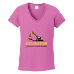 Women's Heavy Cotton 100% Cotton V Neck T Shirt Thumbnail