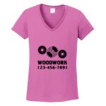 Women's Heavy Cotton 100% Cotton V Neck T Shirt Thumbnail