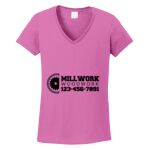 Women's Heavy Cotton 100% Cotton V Neck T Shirt Thumbnail