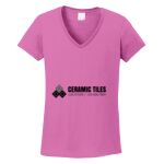 Women's Heavy Cotton 100% Cotton V Neck T Shirt Thumbnail