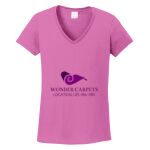 Women's Heavy Cotton 100% Cotton V Neck T Shirt Thumbnail