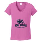 Women's Heavy Cotton 100% Cotton V Neck T Shirt Thumbnail