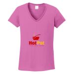 Women's Heavy Cotton 100% Cotton V Neck T Shirt Thumbnail