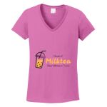 Women's Heavy Cotton 100% Cotton V Neck T Shirt Thumbnail