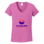 Women's Heavy Cotton 100% Cotton V Neck T Shirt Thumbnail