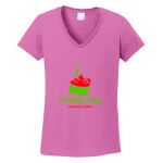 Women's Heavy Cotton 100% Cotton V Neck T Shirt Thumbnail