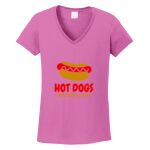 Women's Heavy Cotton 100% Cotton V Neck T Shirt Thumbnail