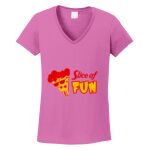 Women's Heavy Cotton 100% Cotton V Neck T Shirt Thumbnail