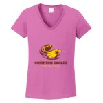 Women's Heavy Cotton 100% Cotton V Neck T Shirt Thumbnail