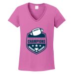 Women's Heavy Cotton 100% Cotton V Neck T Shirt Thumbnail
