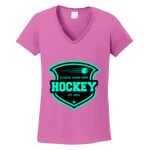 Women's Heavy Cotton 100% Cotton V Neck T Shirt Thumbnail
