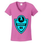 Women's Heavy Cotton 100% Cotton V Neck T Shirt Thumbnail