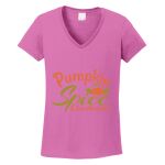 Women's Heavy Cotton 100% Cotton V Neck T Shirt Thumbnail