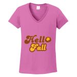 Women's Heavy Cotton 100% Cotton V Neck T Shirt Thumbnail