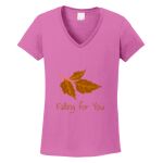 Women's Heavy Cotton 100% Cotton V Neck T Shirt Thumbnail