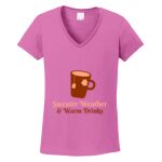 Women's Heavy Cotton 100% Cotton V Neck T Shirt Thumbnail