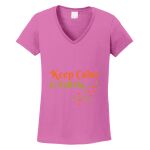 Women's Heavy Cotton 100% Cotton V Neck T Shirt Thumbnail