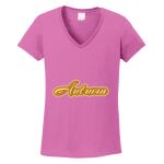 Women's Heavy Cotton 100% Cotton V Neck T Shirt Thumbnail