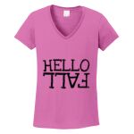 Women's Heavy Cotton 100% Cotton V Neck T Shirt Thumbnail
