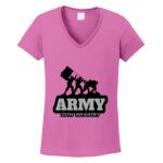 Women's Heavy Cotton 100% Cotton V Neck T Shirt Thumbnail