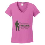 Women's Heavy Cotton 100% Cotton V Neck T Shirt Thumbnail