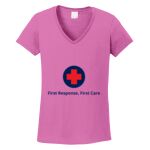 Women's Heavy Cotton 100% Cotton V Neck T Shirt Thumbnail