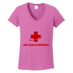 Women's Heavy Cotton 100% Cotton V Neck T Shirt Thumbnail
