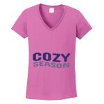 Women's Heavy Cotton 100% Cotton V Neck T Shirt Thumbnail