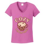 Women's Heavy Cotton 100% Cotton V Neck T Shirt Thumbnail