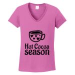 Women's Heavy Cotton 100% Cotton V Neck T Shirt Thumbnail