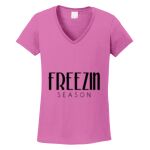 Women's Heavy Cotton 100% Cotton V Neck T Shirt Thumbnail