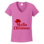 Women's Heavy Cotton 100% Cotton V Neck T Shirt Thumbnail