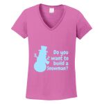Women's Heavy Cotton 100% Cotton V Neck T Shirt Thumbnail